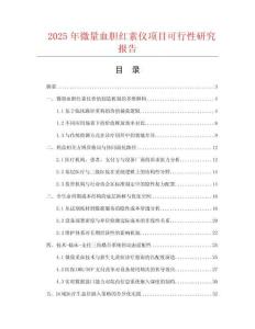 2025年微量血膽紅素儀項(xiàng)目可行性研究報(bào)告