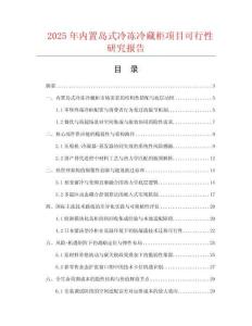 2025年內(nèi)置島式冷凍冷藏柜項(xiàng)目可行性研究報(bào)告