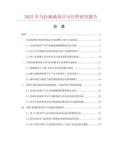 2025年馬拉硫硫項目可行性研究報告