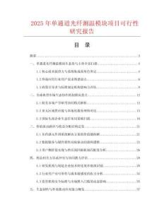 2025年單通道光纖測溫模塊項(xiàng)目可行性研究報(bào)告