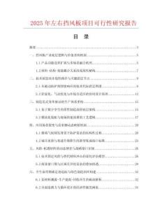 2025年左右擋風(fēng)板項(xiàng)目可行性研究報(bào)告