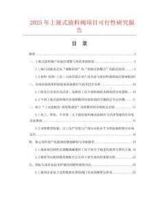 2025年上展式放料閥項目可行性研究報告