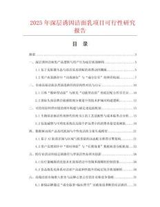 2025年深層誘因潔面乳項目可行性研究報告