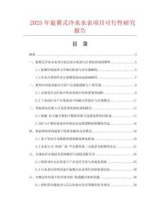 2025年旋翼式冷水水表項目可行性研究報告