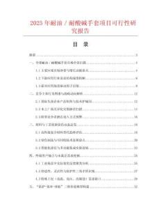 2025年耐油／耐酸堿手套項目可行性研究報告