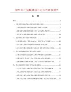 2025年工裝模具項(xiàng)目可行性研究報(bào)告