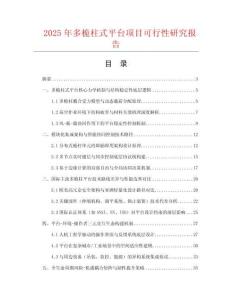 2025年多桅柱式平臺項目可行性研究報告