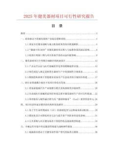 2025年健美器材項目可行性研究報告