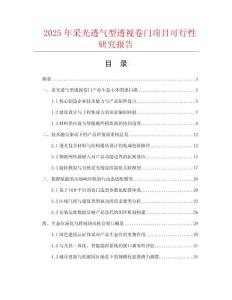 2025年采光透氣型透視卷門項(xiàng)目可行性研究報(bào)告