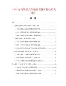 2025年鑄鐵插式伸縮器項目可行性研究報告