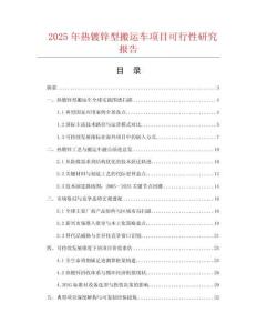 2025年熱鍍鋅型搬運車項目可行性研究報告