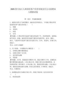 2025四川內(nèi)江人和國有資產(chǎn)經(jīng)營有限責(zé)任公司招聘6人模擬試卷及答案詳解（奪冠）