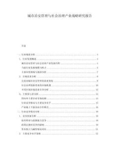 城市治安管理與社會治理產業(yè)戰(zhàn)略研究報告