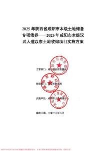 2025年咸陽市本級漢武大道以東土地收儲項目