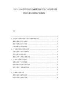 2025-2030伊爾庫茨克森林資源開發(fā)產(chǎn)業(yè)集群市場供需分析及投資評估規(guī)劃