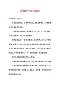 游覽的作文優選篇