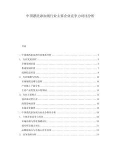 中國漂洗添加劑行業主要企業競爭力對比分析