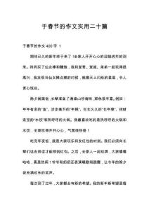 于春節(jié)的作文實用二十篇