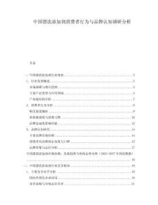 中國漂洗添加劑消費者行為與品牌認知調研分析