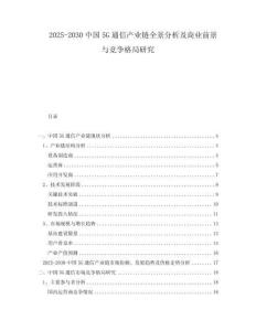 2025-2030中國5G通信產(chǎn)業(yè)鏈全景分析及商業(yè)前景與競爭格局研究