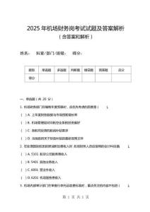 2025年機(jī)場財(cái)務(wù)崗考試試題及答案解析