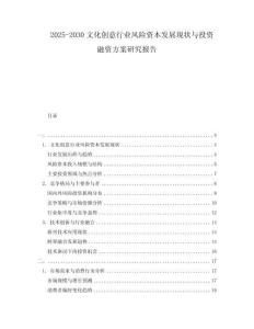 2025-2030文化創(chuàng)意行業(yè)風(fēng)險資本發(fā)展現(xiàn)狀與投資融資方案研究報告