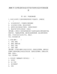 2025年天津鐵道職業技術學院單招職業適應性測試題庫附答案詳解（預熱題）
