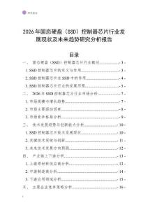 2026年固態(tài)硬盤（SSD）控制器芯片行業(yè)發(fā)展現(xiàn)狀及未來趨勢(shì)研究分析報(bào)告