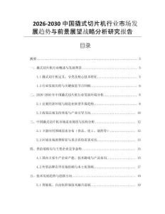 2026-2030中國撬式切片機(jī)行業(yè)市場發(fā)展趨勢與前景展望戰(zhàn)略分析研究報告