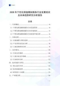 2026年個性化棋盤雕刻服務(wù)行業(yè)發(fā)展現(xiàn)狀及未來趨勢研究分析報告