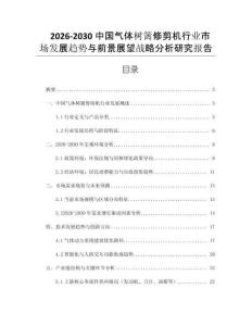 2026-2030中國氣體樹籬修剪機行業市場發展趨勢與前景展望戰略分析研究報告
