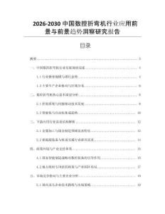 2026-2030中國數控折彎機行業應用前景與前景趨勢洞察研究報告