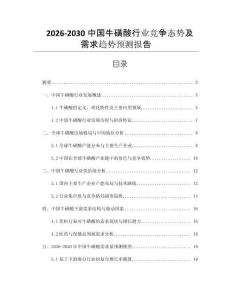 2026-2030中國?；撬嵝袠I競爭態勢及需求趨勢預測報告