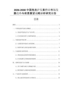 2026-2030中國(guó)免洗護(hù)發(fā)素行業(yè)市場(chǎng)發(fā)展趨勢(shì)與前景展望戰(zhàn)略分析研究報(bào)告