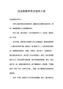 過去的新年作文范本八份