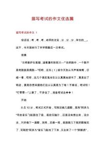 描寫考試的作文優選篇