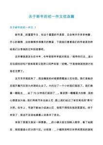 關于新年的初一作文優選篇