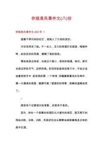 你就是風(fēng)景作文份
