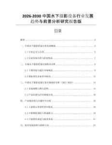 2026-2030中國水下攝影設(shè)備行業(yè)發(fā)展趨勢與前景分析研究報告版