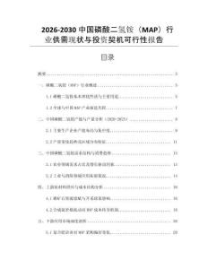 2026-2030中國(guó)磷酸二氫銨（MAP）行業(yè)供需現(xiàn)狀與投資契機(jī)可行性報(bào)告