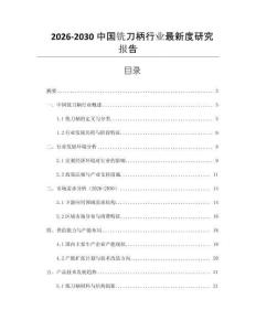 2026-2030中國銑刀柄行業(yè)最新度研究報(bào)告
