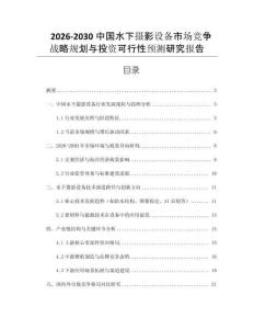 2026-2030中國水下攝影設(shè)備市場競爭戰(zhàn)略規(guī)劃與投資可行性預(yù)測研究報告