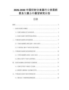 2026-2030中國衍射分束器行業(yè)供需前景及發(fā)展態(tài)勢展望研究報告