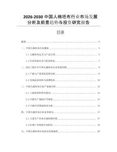2026-2030中國人棉坯布行業市場發展分析及前景趨勢與投資研究報告