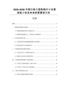 2026-2030中國錦紫蘇提取物行業(yè)全景深度評估及未來前景展望報告