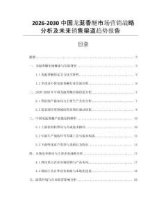 2026-2030中國龍涎香醚市場營銷戰(zhàn)略分析及未來銷售渠道趨勢報告