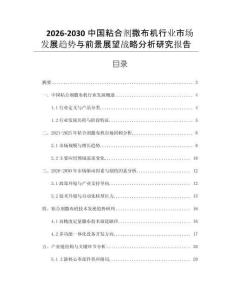 2026-2030中國粘合劑撒布機行業(yè)市場發(fā)展趨勢與前景展望戰(zhàn)略分析研究報告
