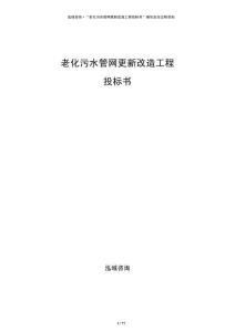 老化污水管網(wǎng)更新改造工程投標(biāo)書(shū)