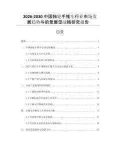 2026-2030中國獨輪手推車行業(yè)市場發(fā)展趨勢與前景展望戰(zhàn)略研究報告