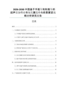 2026-2030中國基于手推車和和推車的超聲設備行業(yè)市場發(fā)展趨勢與前景展望戰(zhàn)略分析研究報告